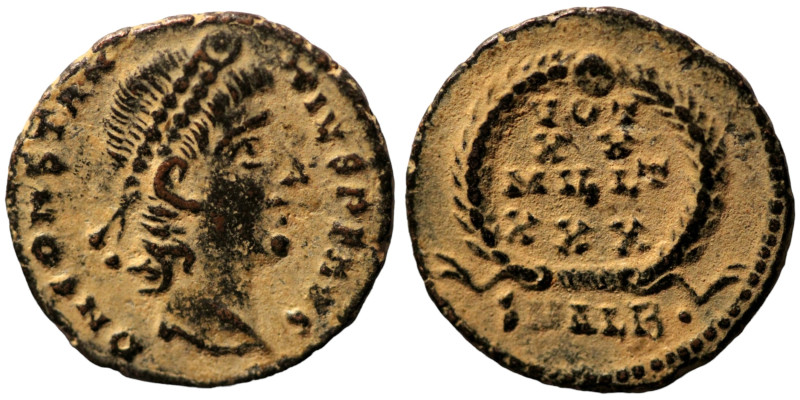 Constans. (347-348 AD). Æ Follis. (16mm, 1,65g) Alexandria. Obv: D N CONSTANS P ...