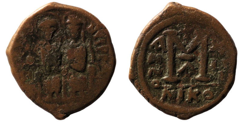 Justin II. and Sophia. (565-578 AD). Follis. (30mm, 12,64g) Nicomedia. Obv: Just...