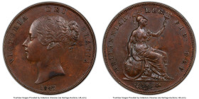 Victoria Penny 1847 AU58 PCGS, KM739, S-3948. DEF : Far colon variety. HID09801242017 © 2023 Heritage Auctions | All Rights Reserved