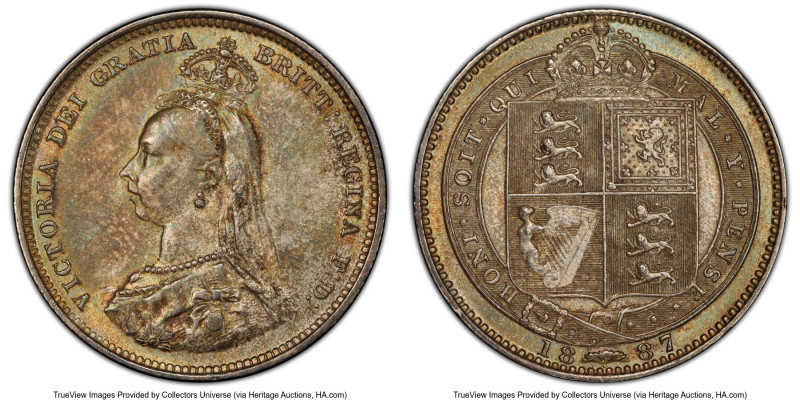 Victoria Shilling 1887 MS64 PCGS, KM761, S-3926. Jubilee head. HID09801242017 © ...