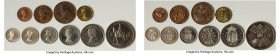 Elizabeth II 10-Piece Uncertified "Coronation" Proof Set 1953, 1) "Coronation of Queen Elizabeth II" Crown KM894 2) 1/2 Crown, KM893 3) Florin, KM892 ...