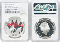 Elizabeth II silver Proof Colorized "Rolling Stones" 2 Pounds (1 oz) 2022 PR70 Ultra Cameo NGC, Limited Edition Presentation: 8,000. The Rolling Stone...