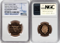 Charles III gold Proof "National Health Service - 75th Anniversary" 50 Pence 2023 PR70 Ultra Cameo NGC, Mintage: 410. First Releases. HID09801242017 ©...