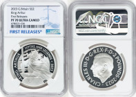 Charles III silver Proof "King Arthur" 2 Pounds (1 oz) 2023 PR70 Ultra Cameo NGC, Limited Edition Presentation: 2,500. Myths and Legends series. First...