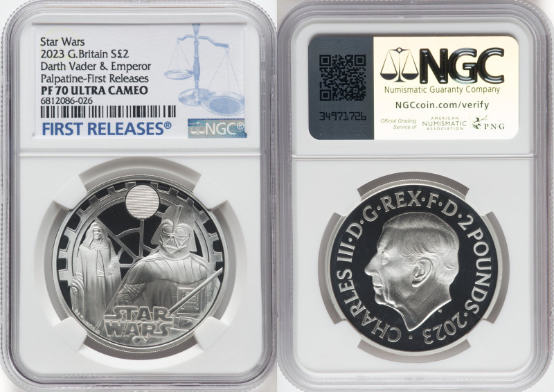 Charles III silver Proof "Darth Vader & Emperor Palpatine" 2 Pounds (1 oz) 2023 ...