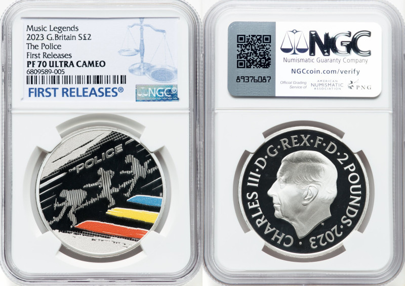 Charles III silver Colorized Proof "The Police" 2 Pounds (1 oz) 2023 PR70 Ultra ...