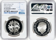 Charles III silver Proof "Pride of England" 5 Pounds 2023 PR70 Ultra Cameo NGC, Commemorating England's Lionesses, the national women's football team....