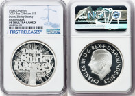 Charles III silver Proof "Dame Shirley Bassey" 5 Pounds (2 oz) 2023 PR70 Ultra Cameo NGC, Mintage: 360. Music Legends series. First Releases. HID09801...