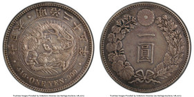 Meiji Yen Year 25 (1892) XF Details (Cleaned) PCGS, Osaka mint, KM-YA25.3, JNDA 01-10A. 3 Flames, flame overlaps third spine. HID09801242017 © 2023 He...