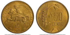 Republic 50 Centu 1925 MS63 PCGS, King's Norton mint, KM75. With only 36 examples certified by PCGS, this Choice offering rests within the top curve o...