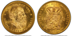 Willem III gold 10 Gulden 1877 MS65 PCGS, Utrecht mint, KM106, Fr-342. HID09801242017 © 2023 Heritage Auctions | All Rights Reserved