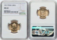 Republic gold Libra 1917 MS62 NGC, Lima mint, KM207, Fr-73. HID09801242017 © 2023 Heritage Auctions | All Rights Reserved