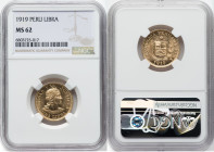 Republic gold Libra 1919 MS62 NGC, Lima mint, KM207, Fr-73. HID09801242017 © 2023 Heritage Auctions | All Rights Reserved