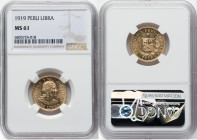 Republic gold Libra 1919 MS61 NGC, Lima mint, KM207, Fr-73. HID09801242017 © 2023 Heritage Auctions | All Rights Reserved