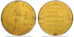 Nicholas I gold Imitative Ducat 1849 MS61 PCGS, St. Petersburg mint, KM83.2, bit-35 (under "Imitations of Dutch Ducats"). HID09801242017 © 2023 Herita...