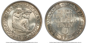 Confederation "Lucerne Shooting Festival" 5 Francs 1939-B MS65 PCGS, Bern mint, KM-XS20, Richter-909a. HID09801242017 © 2023 Heritage Auctions | All R...
