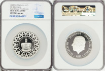 Charles III silver Proof "Rose Window" 25 Pounds (5 oz) 2023 PR70 Ultra Cameo NGC, Commonwealth mint, King Charles III Coronation Commemorative. First...