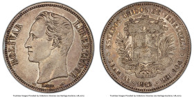 Republic "Narrow Date" Bolivar 1912 XF45 PCGS, Paris mint, KM-Y22. Narrow date variety. HID09801242017 © 2023 Heritage Auctions | All Rights Reserved