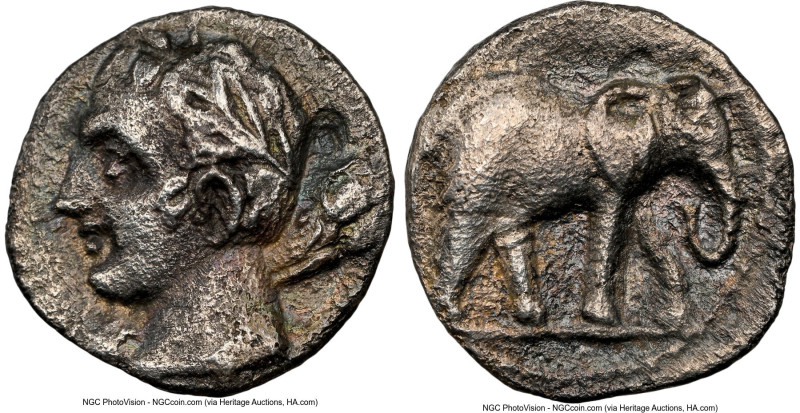 PUNIC SPAIN. Barcids. Ca. 237-209 BC. AR quarter-shekel (12mm, 1.47 gm, 11h). NG...