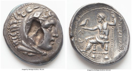 MACEDONIAN KINGDOM. Alexander III the Great (336-323 BC). AR tetradrachm (29mm, 15.62 gm, 2h). XF, damage. Posthumous issue of Amphipolis, ca. 315-294...