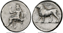 BABYLONIA. Alexandrine Empire. Uncertain satrap (ca. 328-311 BC). AR stater (23mm, 16.63 gm, 6h). NGC Choice Fine 4/5 - 3/5. Ba'al seated left, bare t...
