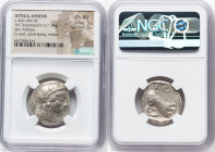 ATTICA. Athens. Ca. 440-404 BC. AR tetradrachm (25mm, 17.18 gm, 9h). NGC Choice AU 5/5 - 5/5. Mid-mass coinage issue. Head of Athena right, wearing ea...