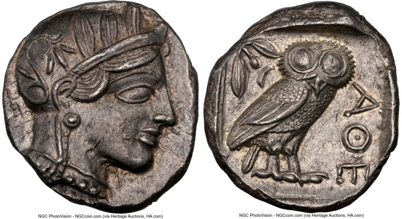 ATTICA. Athens. Ca. 440-404 BC. AR tetradrachm (25mm, 17.21 gm, 6h). NGC Choice ...