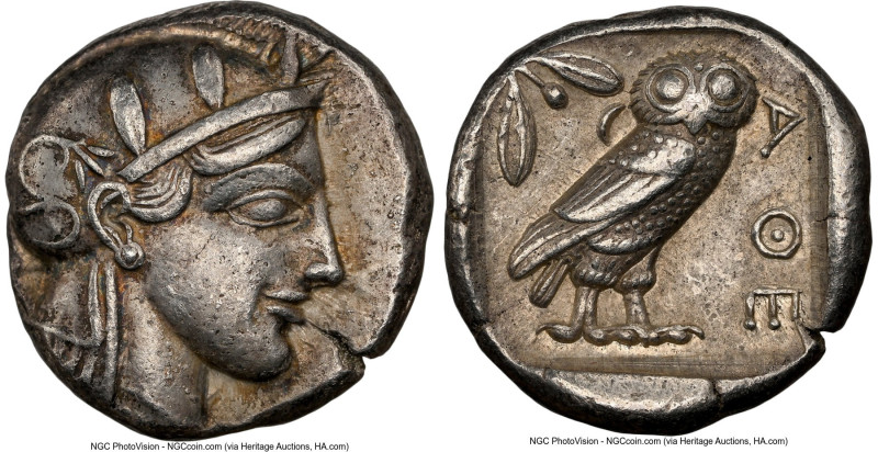 ATTICA. Athens. Ca. 440-404 BC. AR tetradrachm (24mm, 17.19 gm, 4h). NGC Choice ...