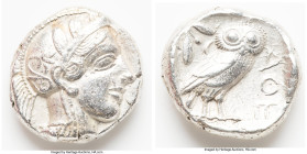 ATTICA. Athens. Ca. 440-404 BC. AR tetradrachm (23mm, 17.15 gm, 7h). Choice VF. Mid-mass coinage issue. Head of Athena right, wearing earring, necklac...
