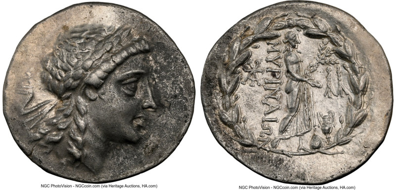 AEOLIS. Myrina. Ca. mid-2nd century BC. AR tetradrachm (33mm, 16.61 gm, 11h). NG...