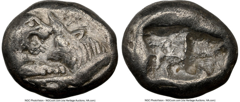 LYDIAN KINGDOM. Croesus (561-546 BC). AR sixth-stater (10mm, 1.76 gm). NGC Choic...