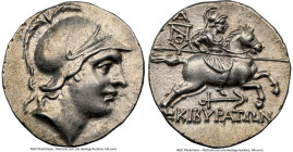 PHRYGIA. Cibyra. Ca. 2nd-1st Centuries BC. AR drachm (16mm, 2.80 gm, 12h). NGC Choice AU S 5/5 - 4/5. Head of Cibyras in crested Attic helmet right / ...
