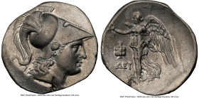 PAMPHYLIA. Side. Ca. 3rd-2nd centuries BC. AR tetradrachm (31mm, 16.75 gm, 12h). NGC AU 3/5 - 4/5, die shift. Ca. 205-100 BC. Dei-, magistrate. Head o...