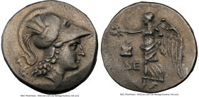 PAMPHYLIA. Side. Ca. 3rd-2nd centuries BC. AR tetradrachm (28mm, 16.91 gm, 11h). NGC Choice XF 5/5 - 4/5. Ca. 205-100 BC. Head of Athena right, wearin...