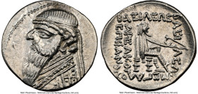 PARTHIAN KINGDOM. Mithradates II (ca. 121-91 BC). AR drachm (19mm, 12h). NGC Choice AU. Rhagae or Ecbatana, ca. 109-96/5 BC. Diademed, draped bust of ...