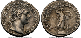 Domitian, as Augustus (AD 81-96). AR denarius (18mm, 6h). NGC VF. Rome, 14 September AD 92-13 September AD 93. IMP CAES DOMIT AVG-GERM P M TR P XIII, ...