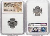 Antoninus Pius, as Augustus (AD 138-161). AR denarius (20mm, 3.16 gm, 5h). NGC AU 5/5 - 5/5. Rome, AD 138. IMP T AEL CAES HADRI ANTONINVS, bare head o...