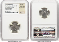 Marcus Aurelius, as Caesar (AD 161-180). AR denarius (18mm, 2.83 gm, 6h). NGC Choice XF 4/5 - 5/5. Rome, AD 159-160. AVRELIVS CAES AVG PII F, bare hea...