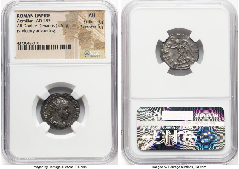 Aemilian (AD 253). AR antoninianus (20mm, 3.55 gm, 5h). NGC AU 4/5 - 5/5. Rome, ...