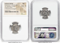 Constantius I, as Caesar (AD 305-306). AR argenteus (19mm, 3.20 gm, 7h). NGC MS 4/5 - 5/5. Rome, ca. AD 294. CONSTAN-TIVS CAES, laureate head of Const...