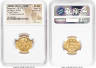 Theodosius I, Eastern Roman Empire (AD 379-395). AV solidus (21mm, 4.42 gm, 12h). NGC Choice AU 5/5 - 4/5. Constantinople, 3rd officina, AD 378-383. D...