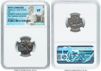 ANCIENT LOTS. Greek. Sicily. Syracuse. Hieron II (ca. 275-215 BC). Lot of three (3) AE litrae. NGC VF. Includes: Three Hieron II AE litrae, with head ...