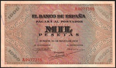20 de mayo de 1938. 1.000 pesetas. Serie A. SC-