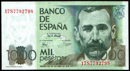 23 de octubre de 1979. 1.000 pesetas. Serie 17S. EBC+. Muy raro