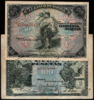 30 de junio de 1906. 100 pesetas. Serie A…sello en seco II Rep... Lote de 2