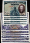 25 de abril de 1931. 100 pesetas. Sin serie. Inicio de colección de correlativos…Lote de 11