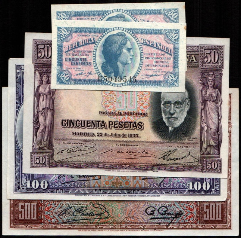 25 de abril de 1931. 100 pesetas. E360. 500 pesetas. E361. 22 de julio de 1935. ...