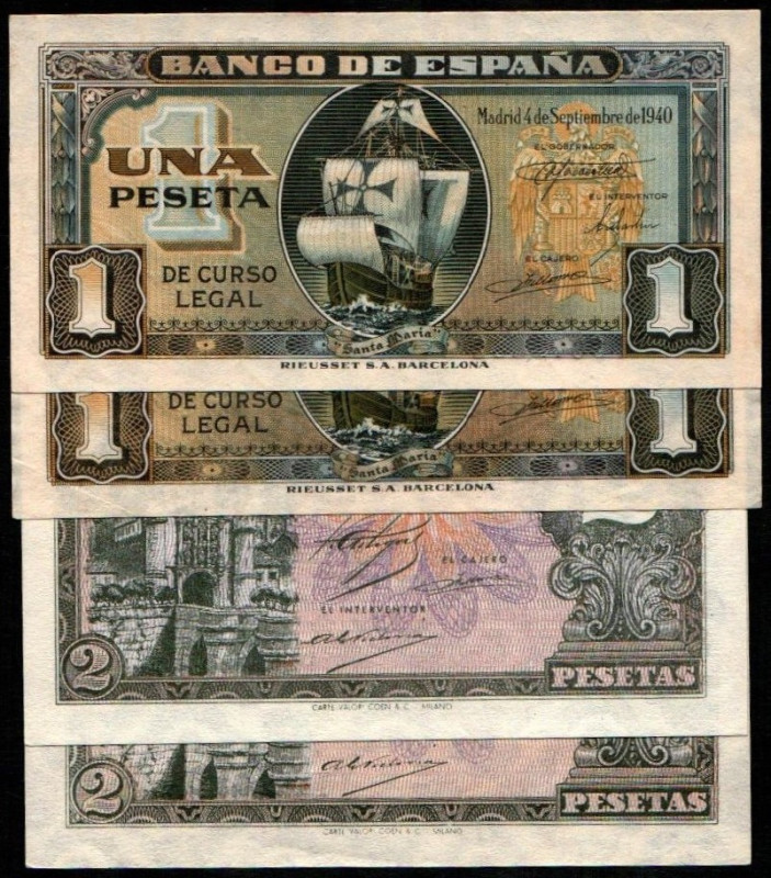 30 de abril de 1938. 2 pesetas. Series F y G. E429a. Esquina descuidad en el pri...