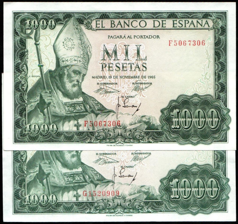 19 de noviembre de 1965. 1.000 pesetas. Series F y G. E471b. Esquina ligeramente...