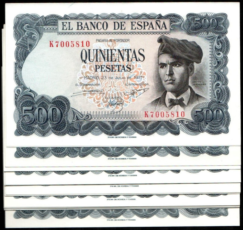 23 de julio de 1971. 500 pesetas. Series K, L, M, N, P, Q, R, S, T, U, V, X y Y....